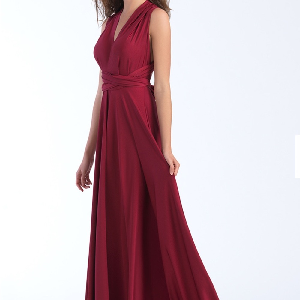 Elegant Infinity Burgundy Evening Gown